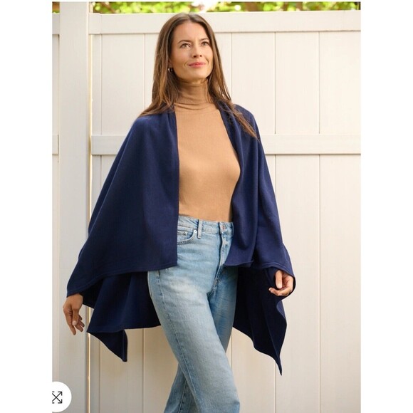 Adrianna Papell Women’s Shug Wrap With Tunnel Sleeves Navy XL/XXL NWT - Picture 1 of 10